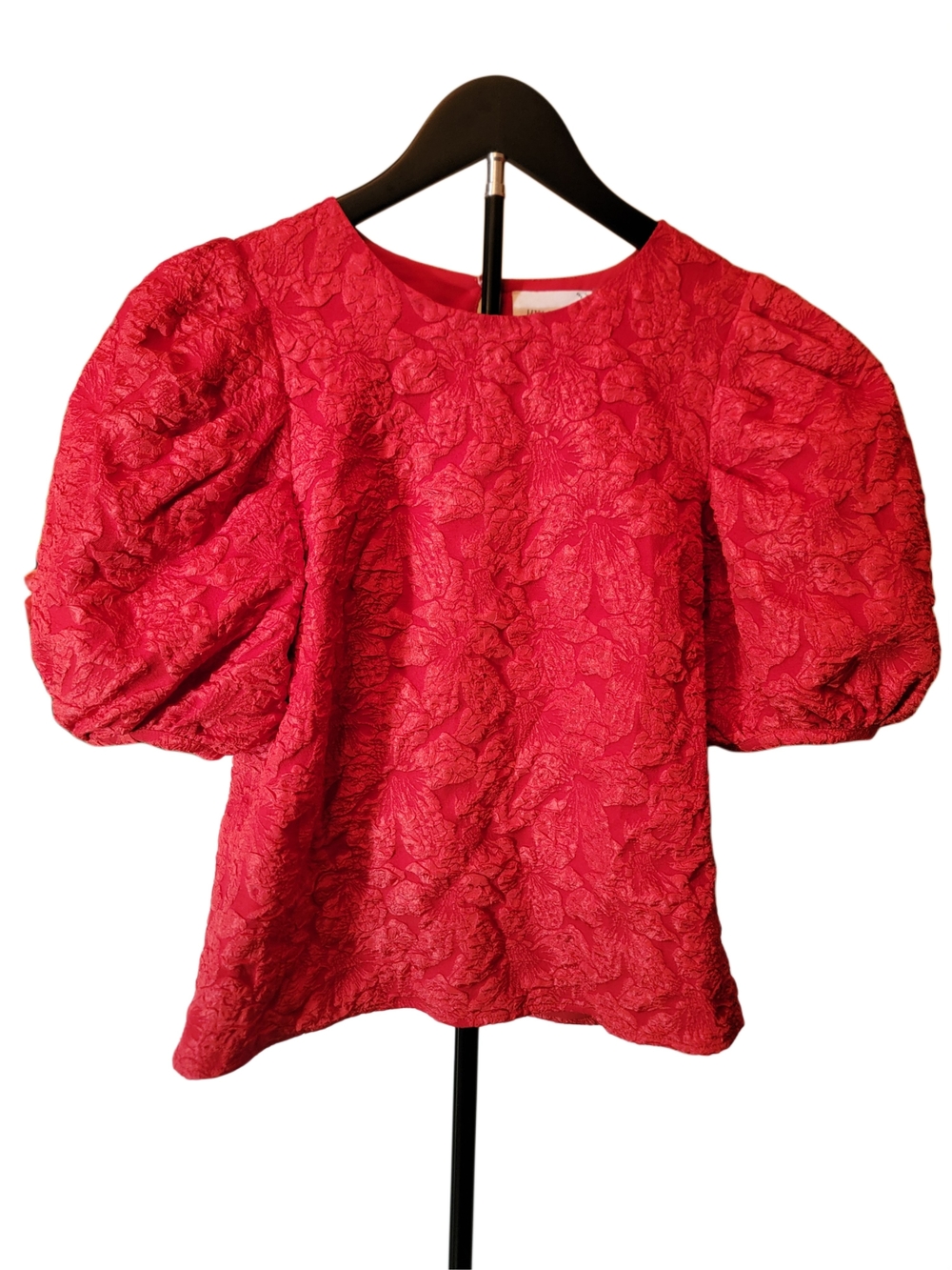 Textured Red Jacquard Noelle Blouse - Size Medium - Great Condition